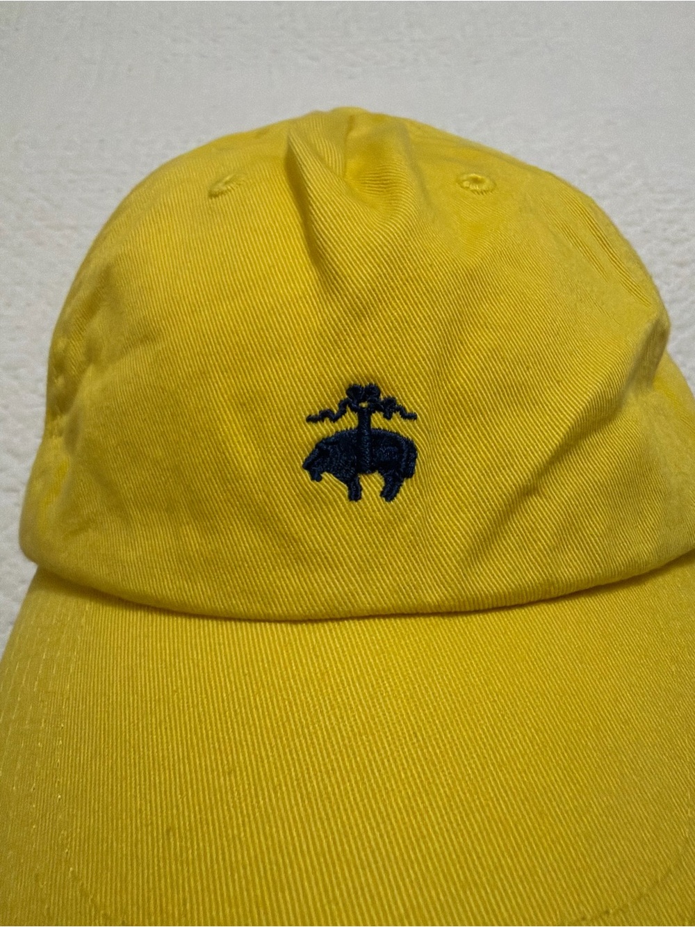 Rare Brooks Brothers Logo Yellow Hat Cap 100% Cotton L/XL Adjustable - Picture 3 of 9
